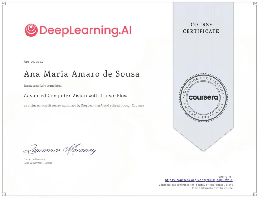 Advanced Computer Vision Certificate