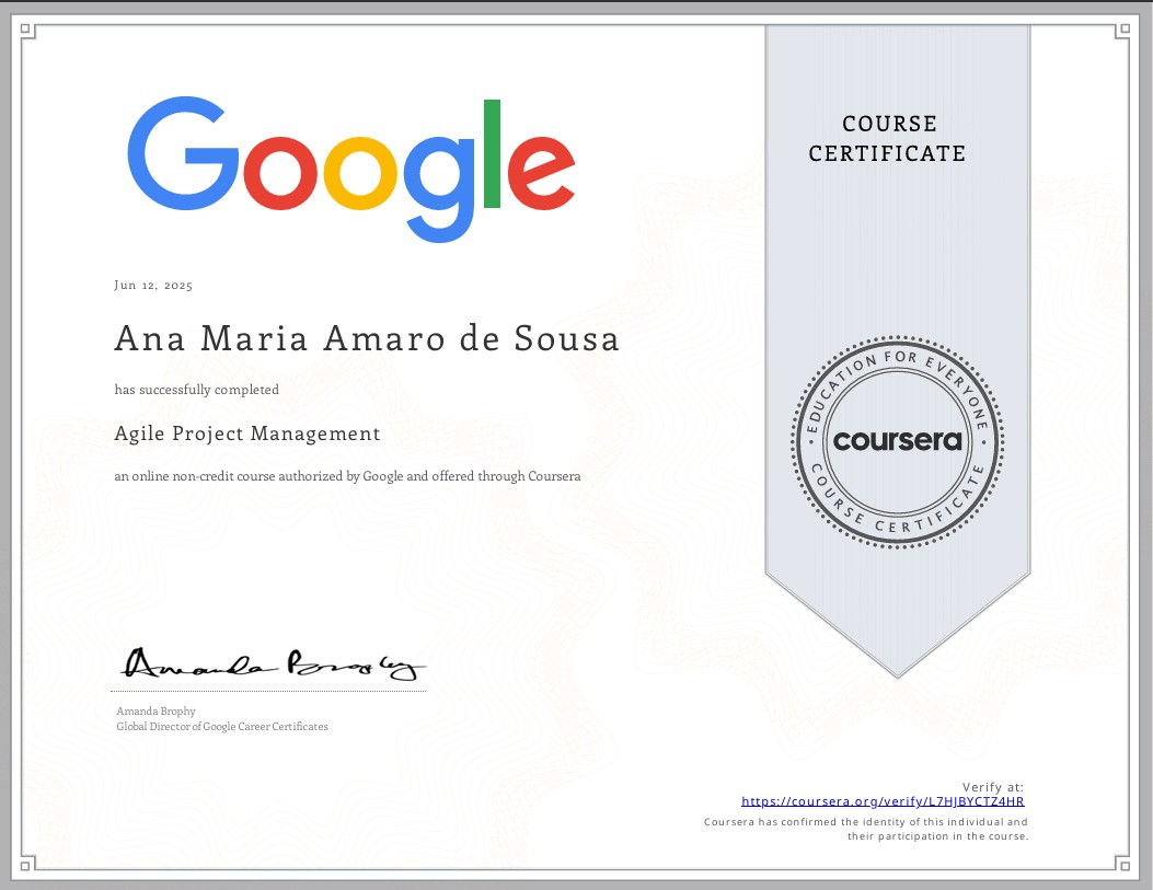 Agile Proj Management Certificate