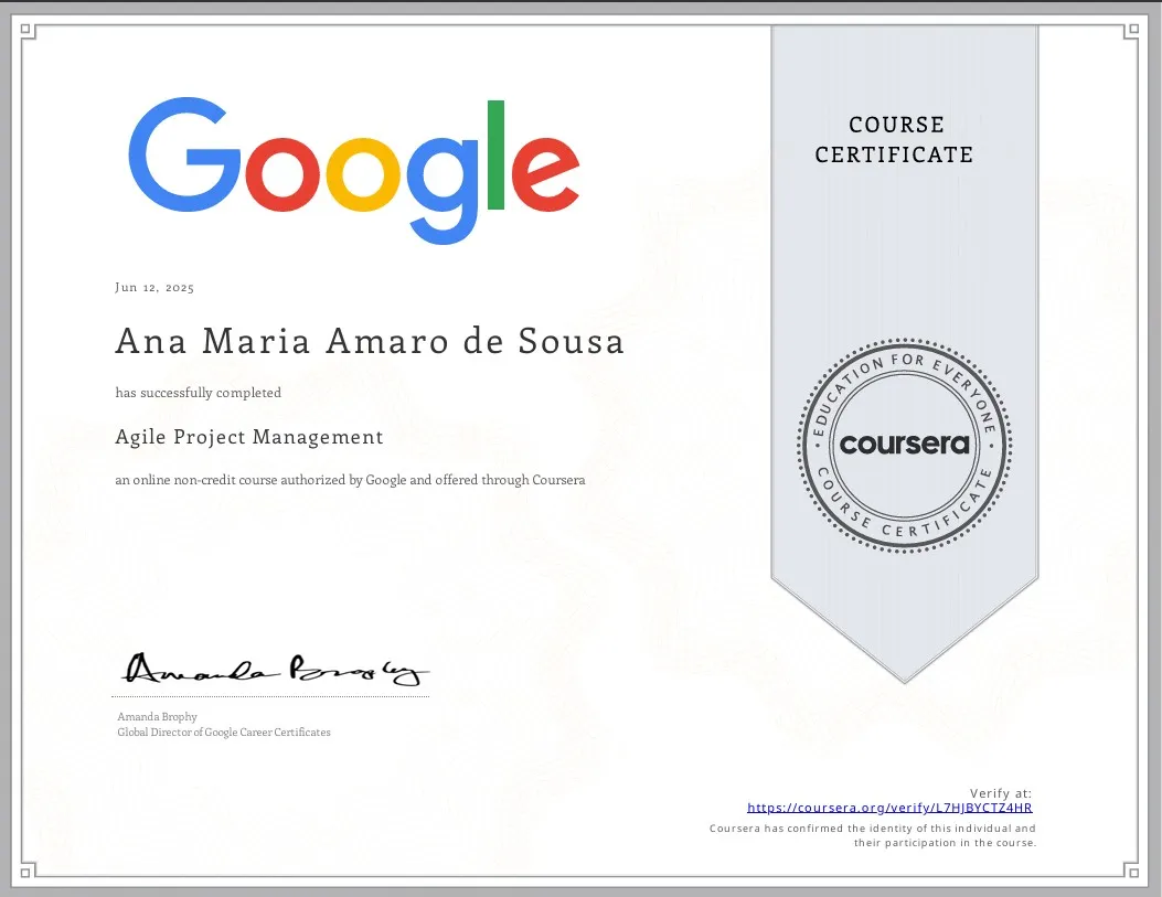 Agile Proj Management Certificate